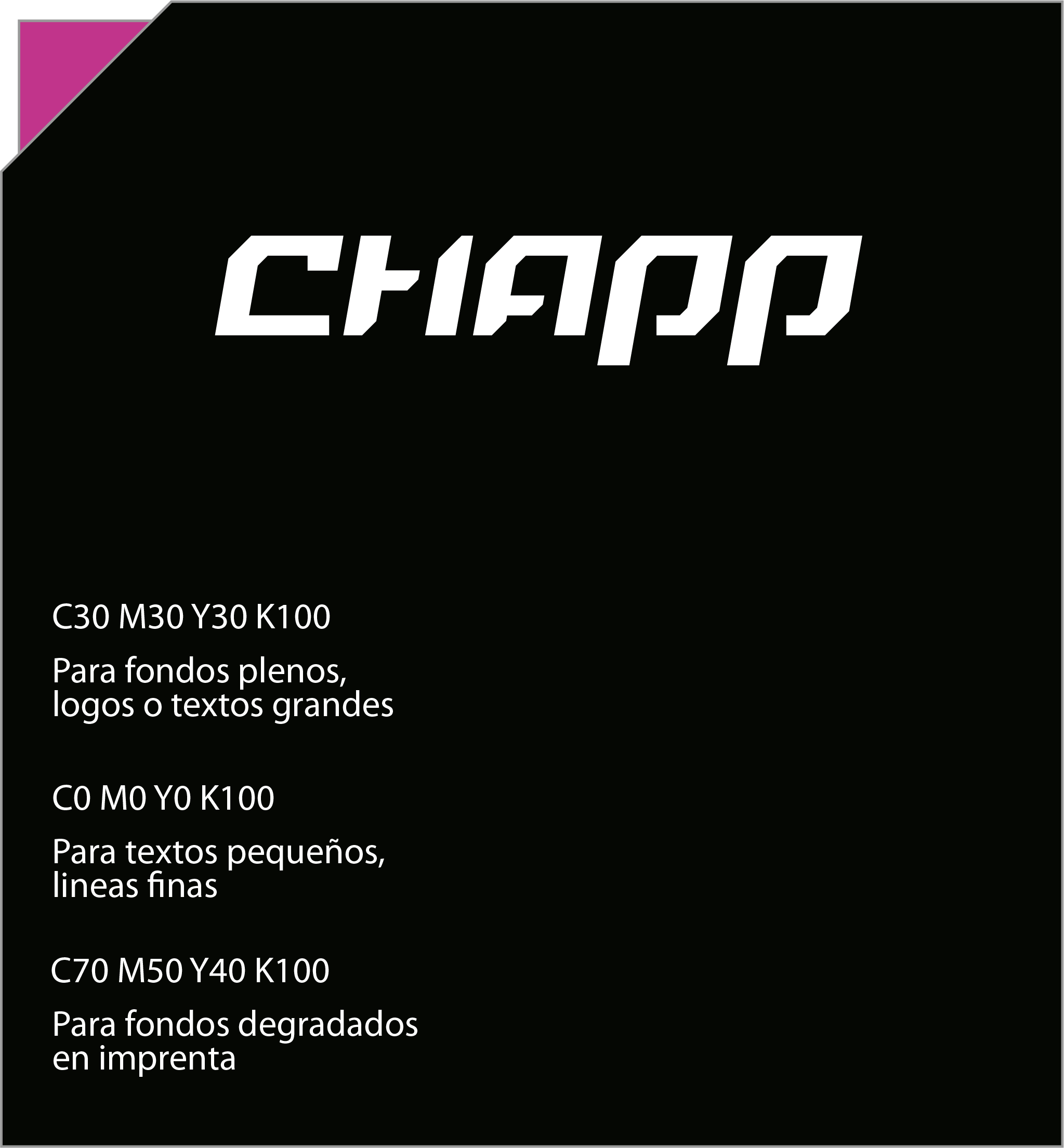 Paleta de colores y guideline de Chapp