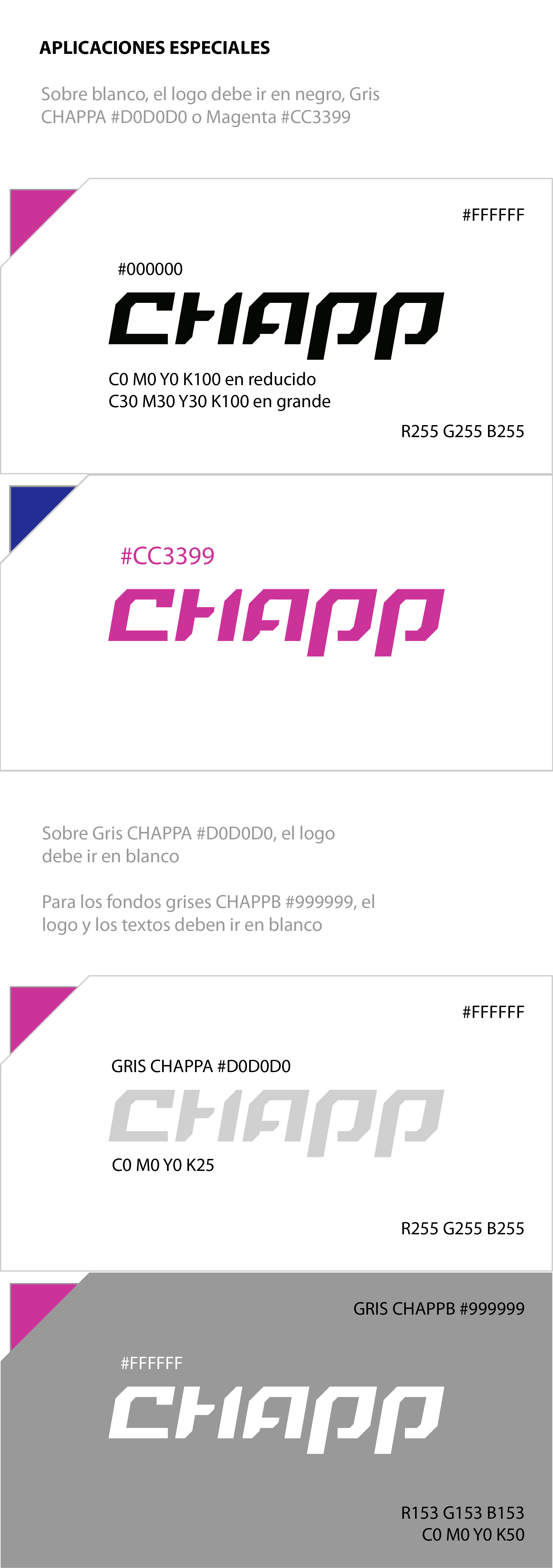 Paleta de colores y guideline de Chapp