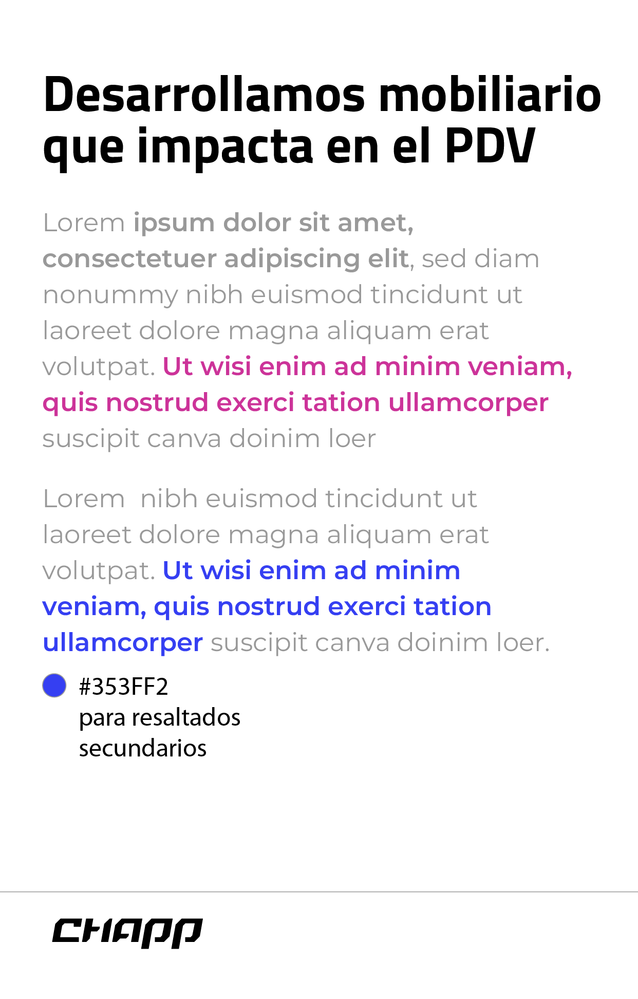 muestra dle proceso y selección de las tipografías para la marca Chapp