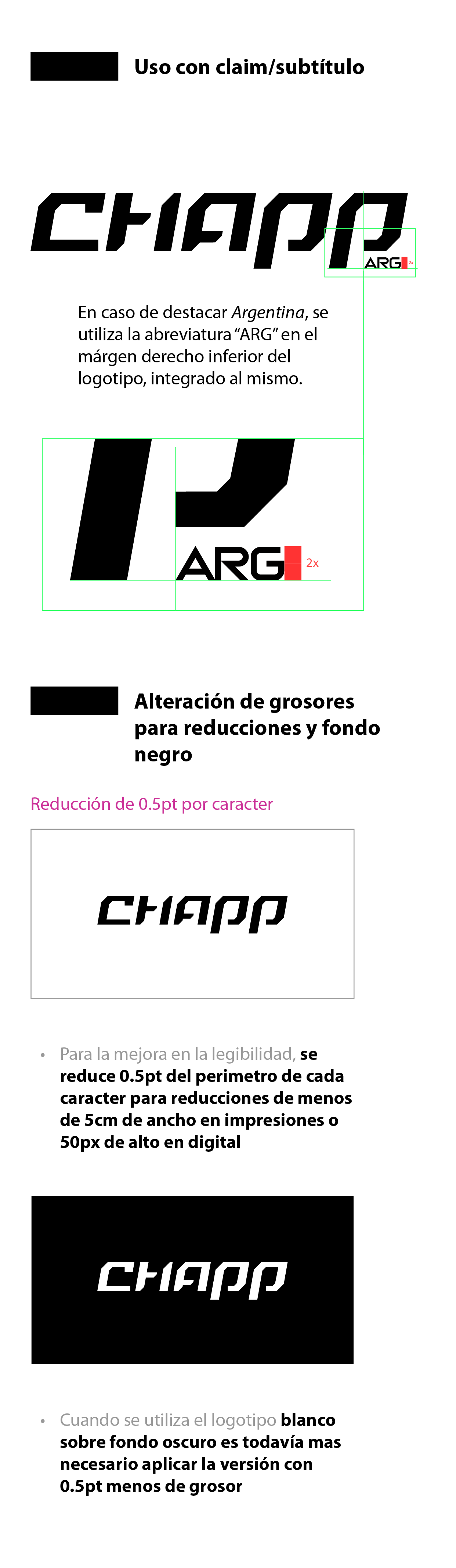 Logo Chapp viejo, color fuccia con la separación de los caracteres
